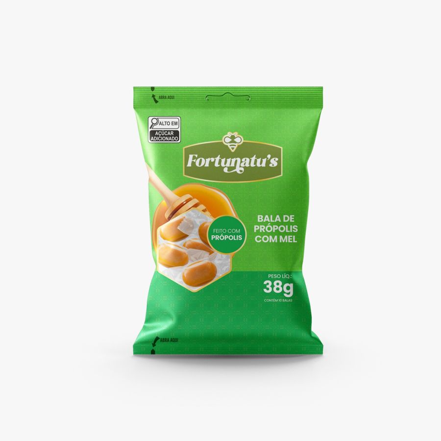 Embalagem verde da bala de própolis com mel, 38 g
